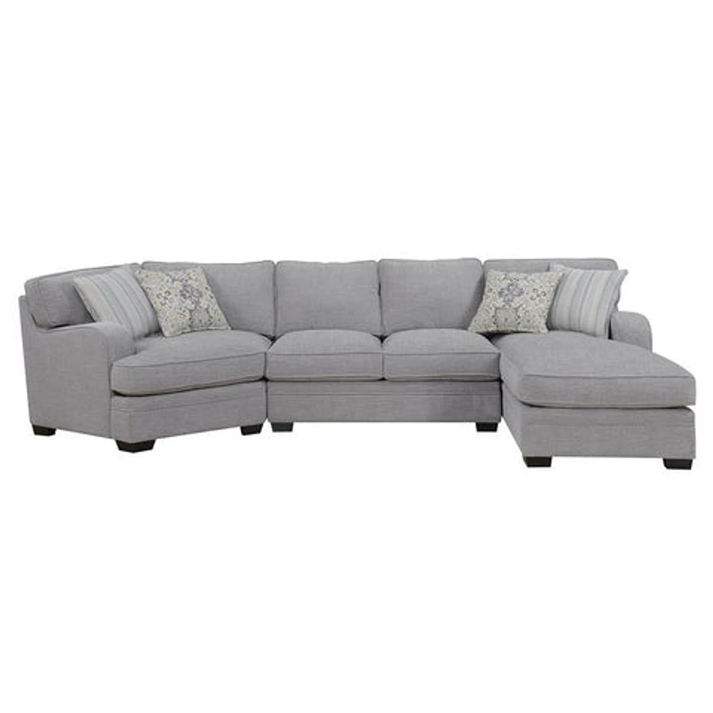 ANALIESE-3PC MODULAR SECTIONAL-W / 4 PILLOWS-LIGHT GREY Right Chaise