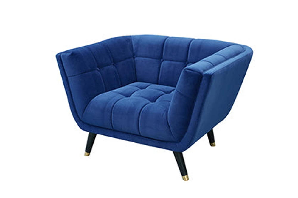 Arca Mid Century Velvet Chair - Navy Blue - Greater Vancouver Furniture