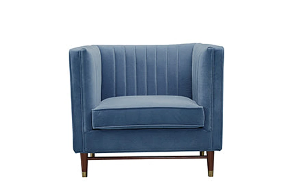 LUIGI Mid Century Velvet Accent Chair -Titanium - Greater Vancouver Furniture