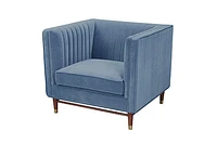 LUIGI Mid Century Velvet Accent Chair -Titanium - Greater Vancouver Furniture