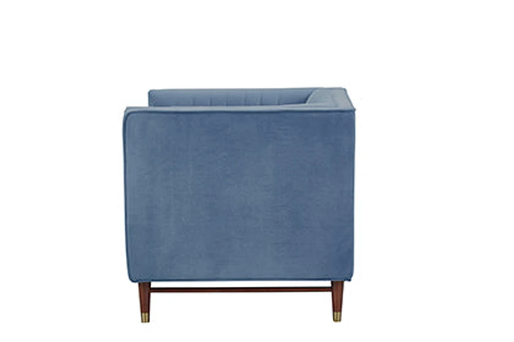 LUIGI Mid Century Velvet Accent Chair -Titanium - Greater Vancouver Furniture