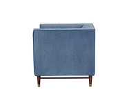 LUIGI Mid Century Velvet Accent Chair -Titanium - Greater Vancouver Furniture