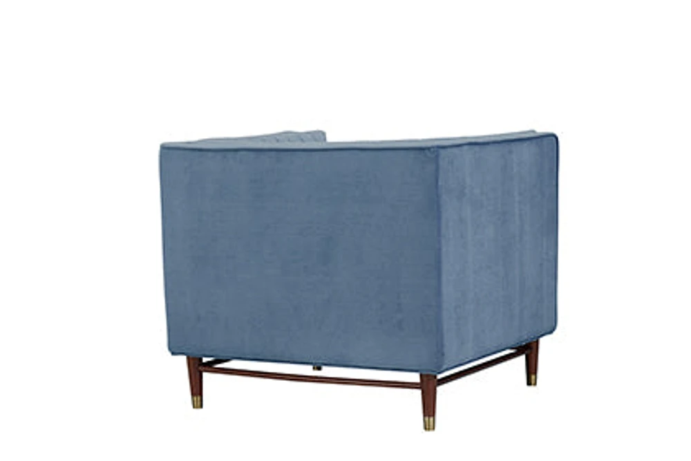 LUIGI Mid Century Velvet Accent Chair -Titanium - Greater Vancouver Furniture