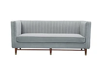 LUIGI Mid Century Velvet Loveseat - Platinum - Greater Vancouver Furniture