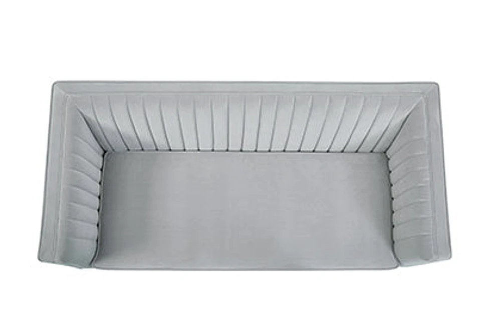 LUIGI Mid Century Velvet Loveseat - Platinum - Greater Vancouver Furniture