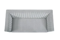 LUIGI Mid Century Velvet Loveseat - Platinum - Greater Vancouver Furniture