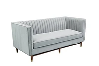 LUIGI Mid Century Velvet Loveseat - Platinum - Greater Vancouver Furniture