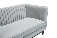 LUIGI Mid Century Velvet Loveseat - Platinum - Greater Vancouver Furniture