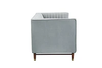LUIGI Mid Century Velvet Loveseat - Platinum - Greater Vancouver Furniture