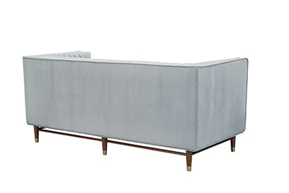 LUIGI Mid Century Velvet Loveseat - Platinum - Greater Vancouver Furniture
