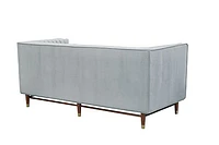 LUIGI Mid Century Velvet Loveseat - Platinum - Greater Vancouver Furniture