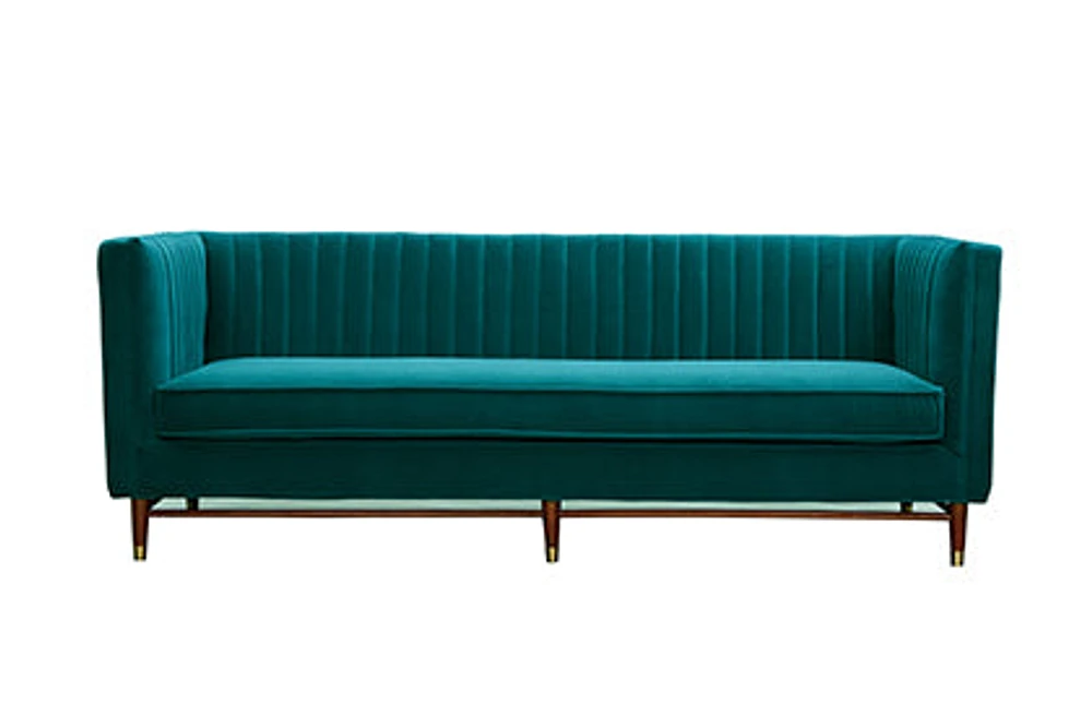 LUIGI Mid Century Velvet Sofa - Emerald Green - Greater Vancouver Furniture