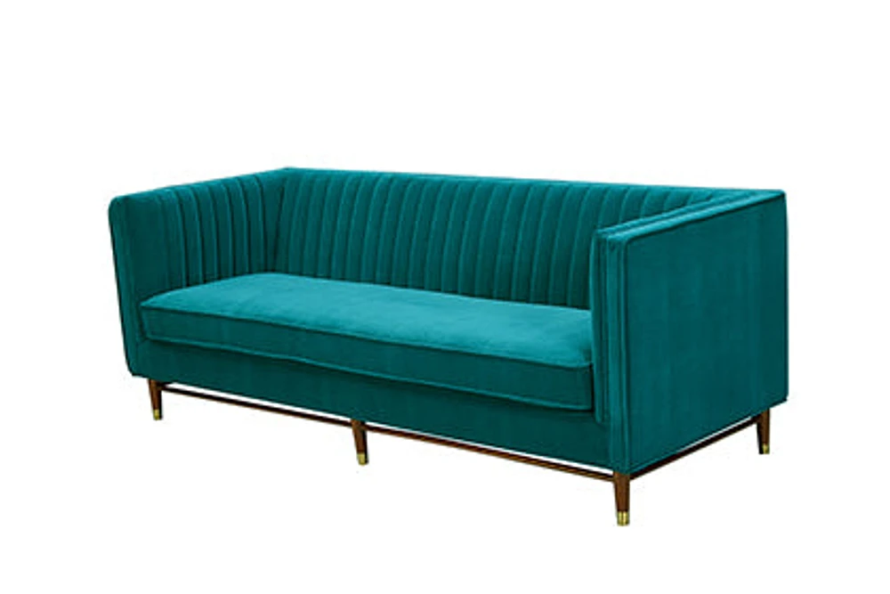 LUIGI Mid Century Velvet Sofa - Emerald Green - Greater Vancouver Furniture