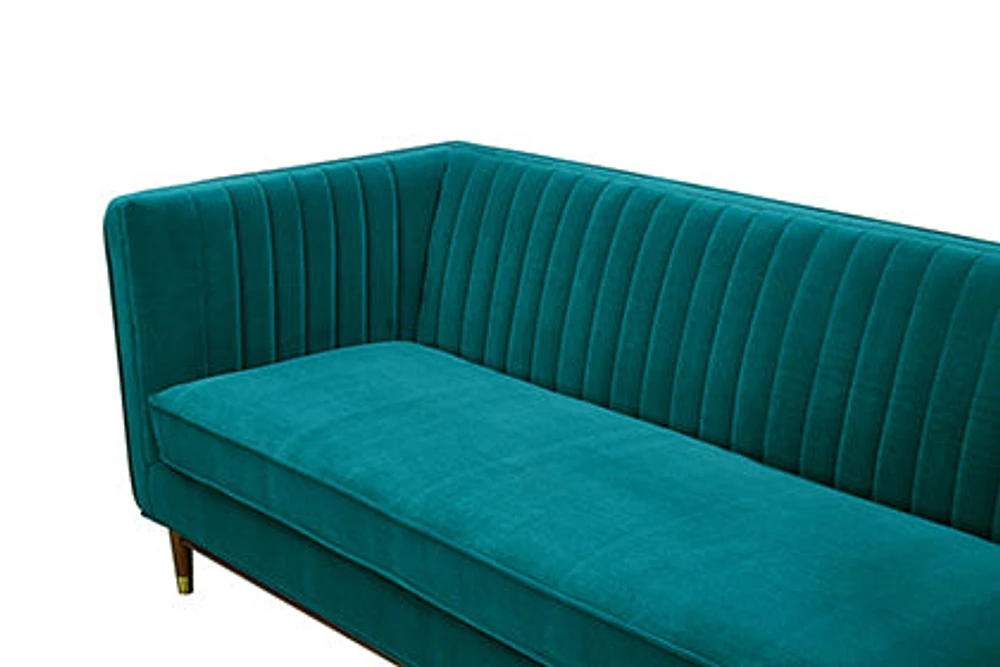 LUIGI Mid Century Velvet Sofa - Emerald Green - Greater Vancouver Furniture