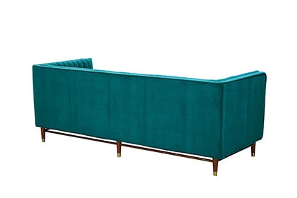 LUIGI Mid Century Velvet Sofa - Emerald Green - Greater Vancouver Furniture