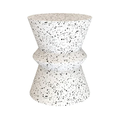 Concrete Hourglass Side Table - Terrazzo