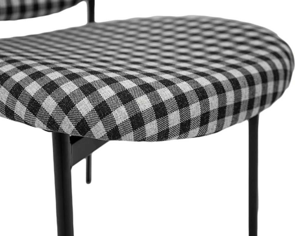 Vashi Dining Chair - Black 'n White Plaid