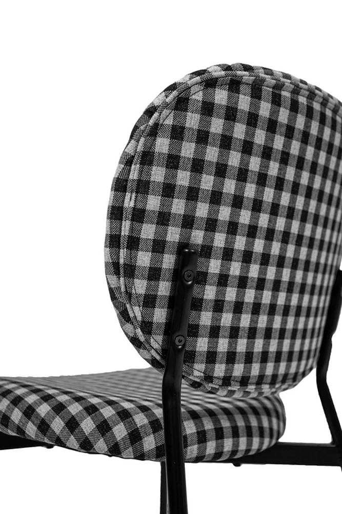 Vashi Dining Chair - Black 'n White Plaid