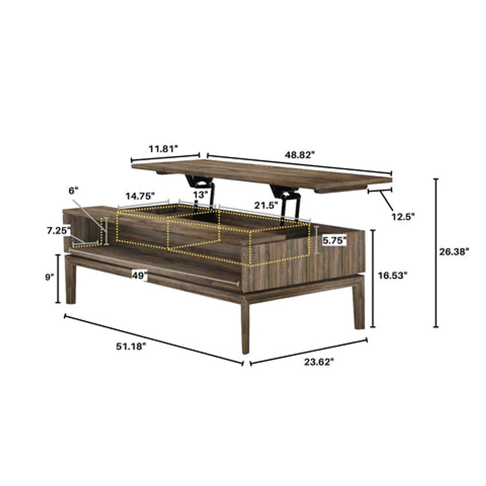 West Coffee Table w/ Lift Top