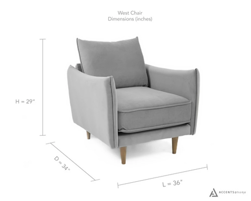 West Chair - Grey - Greater Vancouver Furniture