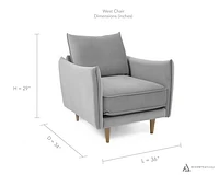 West Chair - Grey - Greater Vancouver Furniture