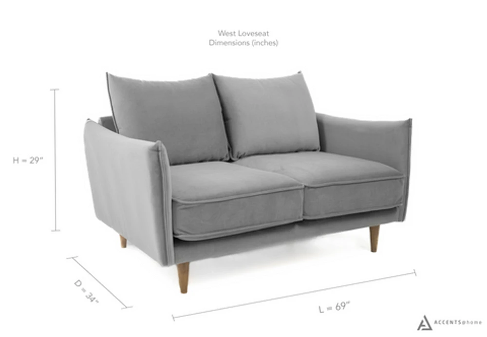 West Loveseat - Grey - Greater Vancouver Furniture