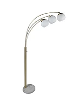 Dante 3 Arm Antique Brass Floor Lamp