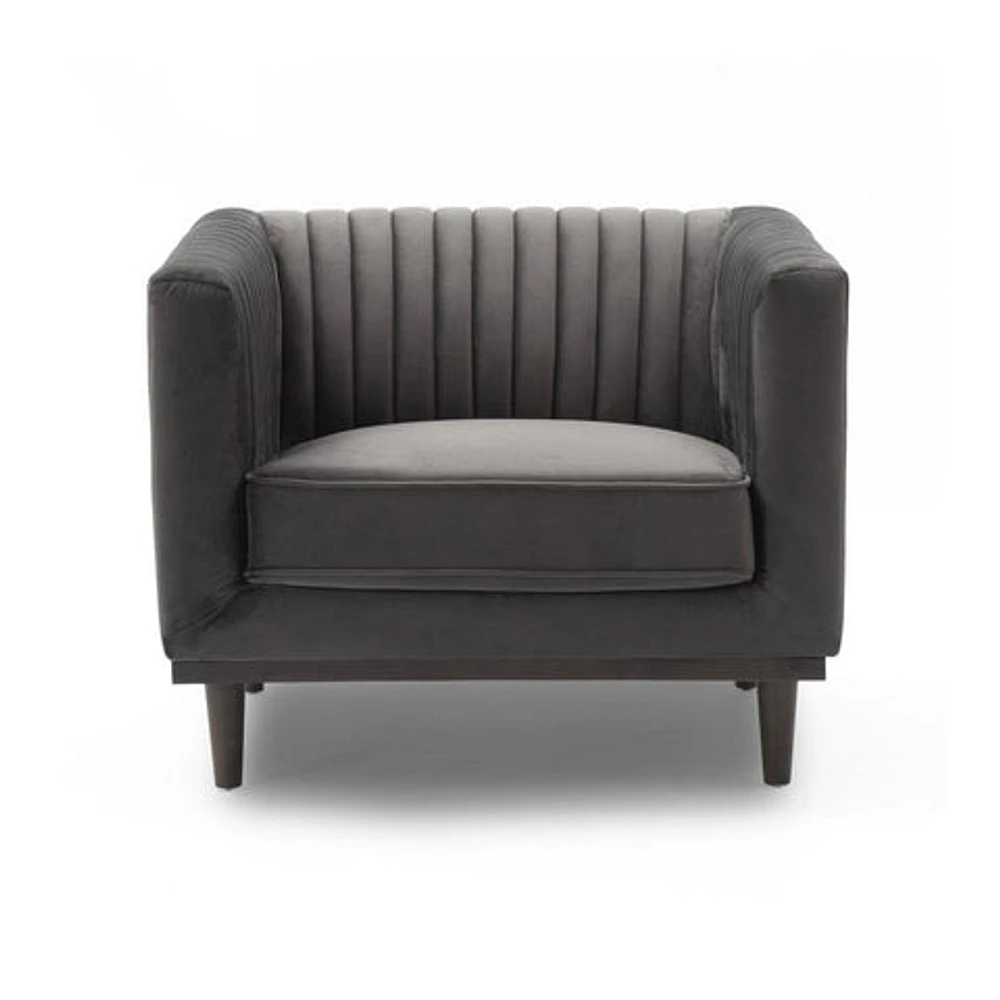Stella Club Chair - Grey Velvet