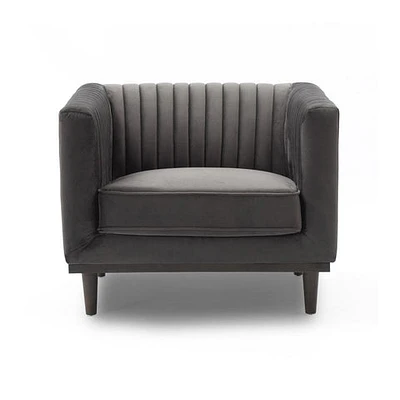 Stella Club Chair - Grey Velvet