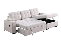 Alonso Sleeper Sectional with USB - Stone