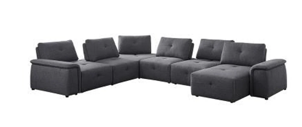 Cantaro Modular Sectional With Chaise 6Pc Allure Dark Grey