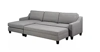 Conner Sectional with Storage Ottoman, Grey