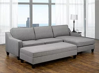 Conner Sectional with Storage Ottoman, Grey