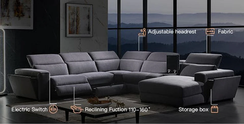 Cosmo Power Modular Recliner Sectional