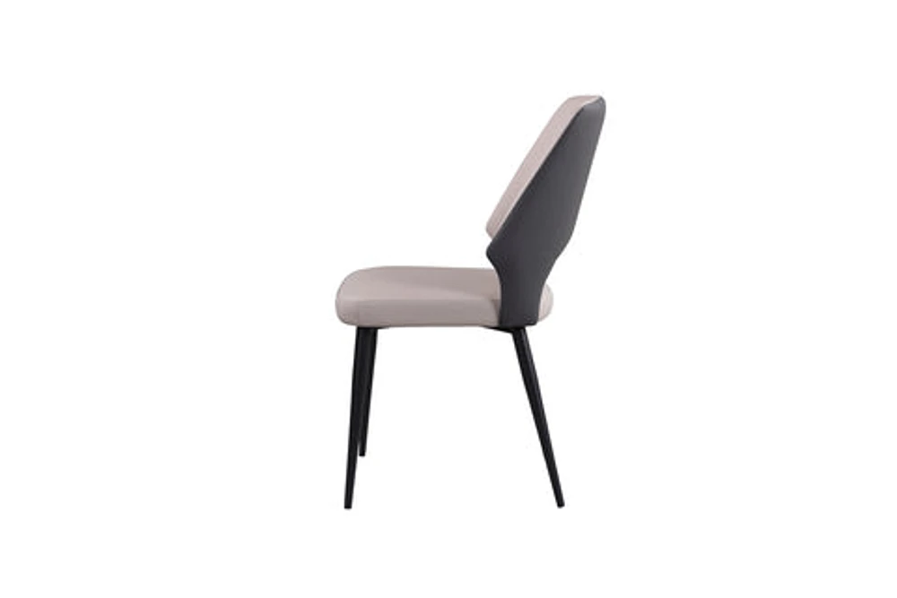 Minas Faux Leather Two-Tone Dining Chair