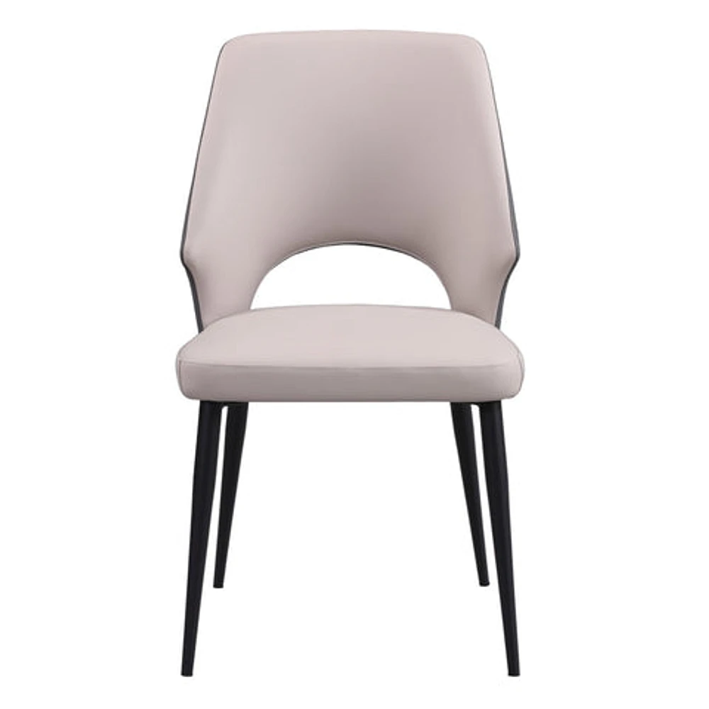 Minas Faux Leather Two-Tone Dining Chair