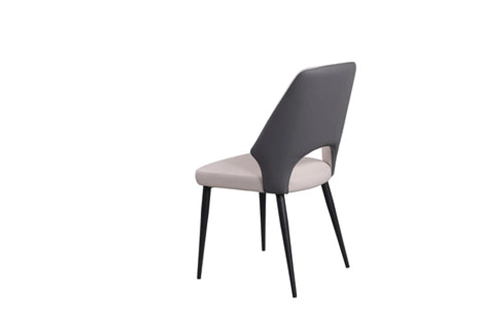 Minas Faux Leather Two-Tone Dining Chair