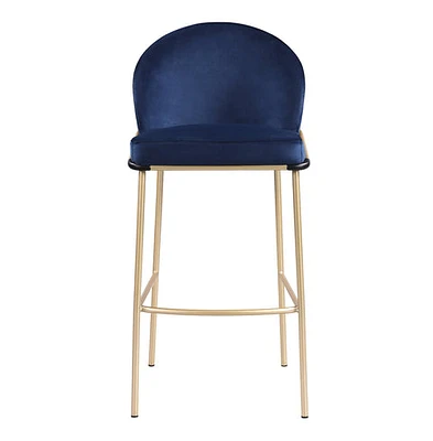 Puno Barstool - Gold Legs & Blue Velvet