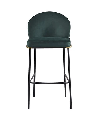 Puno Barstool - Black Metal Legs & Green Velvet Cushion