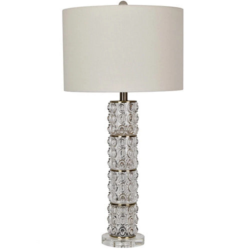 Chastain 32 inch 150 watt Clear and Lead Crystal Table Lamp Portable L