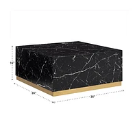 ROMAN FAUX MARBLE COFFEE TABLE - BLACK