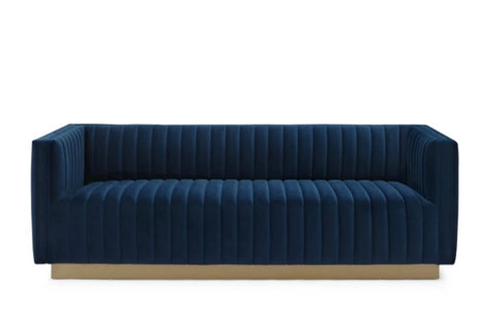 Elba Mid Century Retro Modern Sofa - Velvet Blue