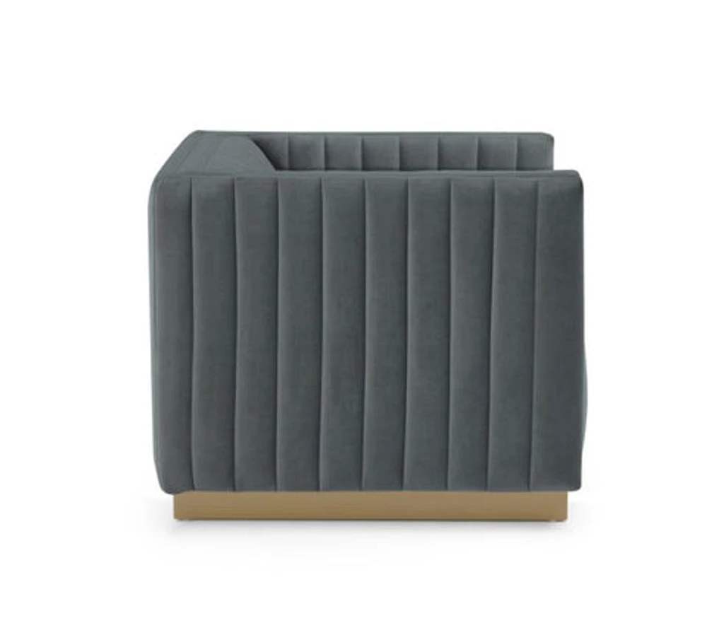 Elba Mid Century Chair - Velvet Grey