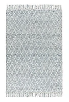 LABIN HAND WOVEN RUG TEAL/SILVER