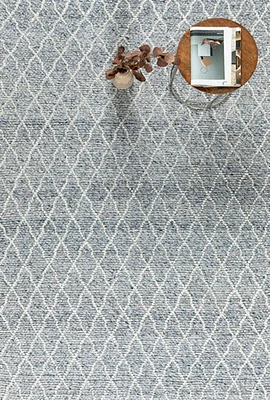 LABIN HAND WOVEN RUG TEAL/SILVER