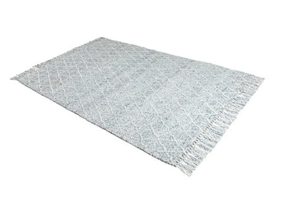 LABIN HAND WOVEN RUG TEAL/SILVER