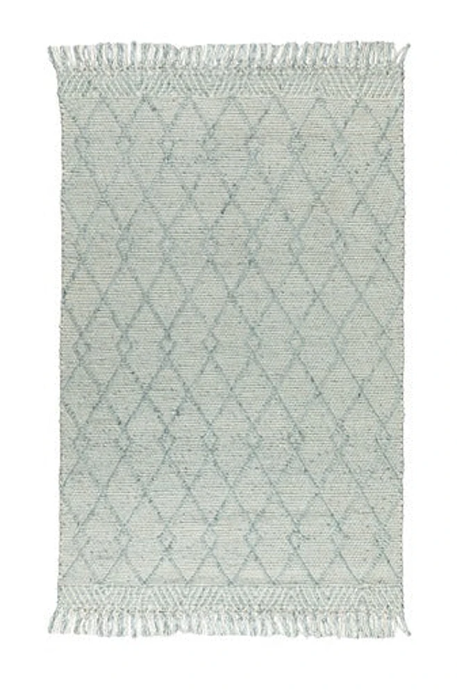 LABIN HAND WOVEN RUG IVORY/TEAL