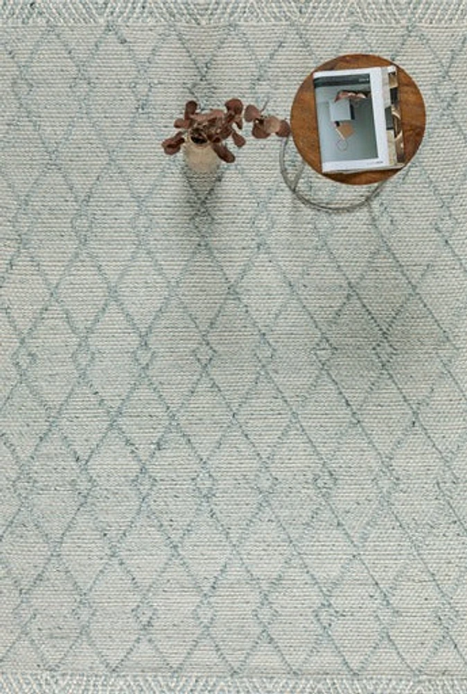 LABIN HAND WOVEN RUG IVORY/TEAL