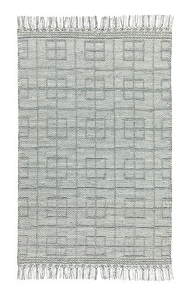 LABIN HAND WOVEN RUG SILVER/WHITE