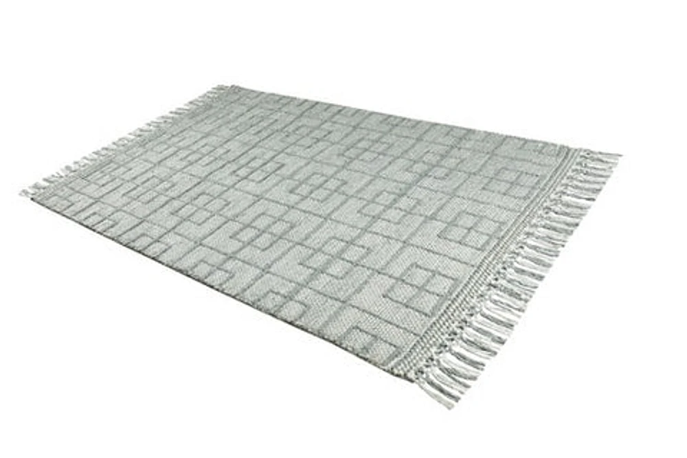 LABIN HAND WOVEN RUG SILVER/WHITE